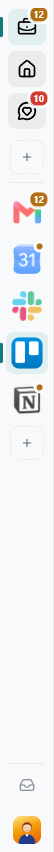 The sidebar in the Compact layout, collapsed: workspace icons, the divider line, app icons, the Notification Center button and the avatar