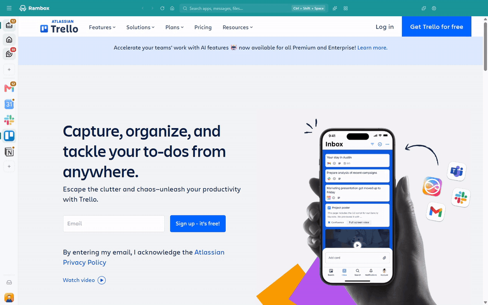 Dragging the splitter line between workspaces and apps; workspace rows move into the '…' menu, which is then hovered to show 'More workspaces'